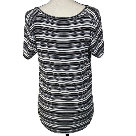 American Eagle Small Soft & Sexy Rib Top Striped Stretch Cap Sleeves Scoop Neck - Picture 4 of 8